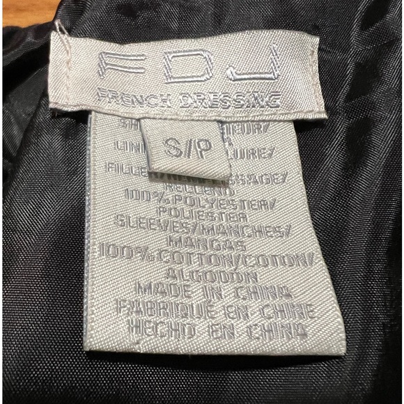 FDJ French Dressing Black Quilted Zip-Up Long Sleeve Mock Neck Jacket Size S - Picture 9 of 11